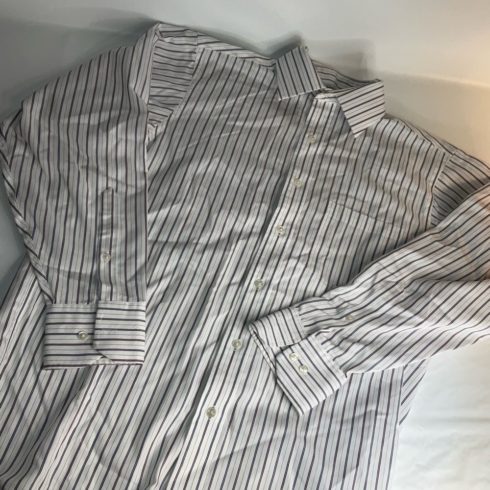 Donald J. Trump Signature Collection Dress Shirt Striped Mens 15 1/2 32-33